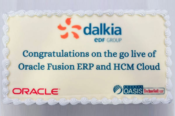 Oracle Fusion ERP and HCM Cloud successfully delivered to  Dalkia Middle East (an EDF Group Company) by Oasis Technosoft Pvt. Ltd