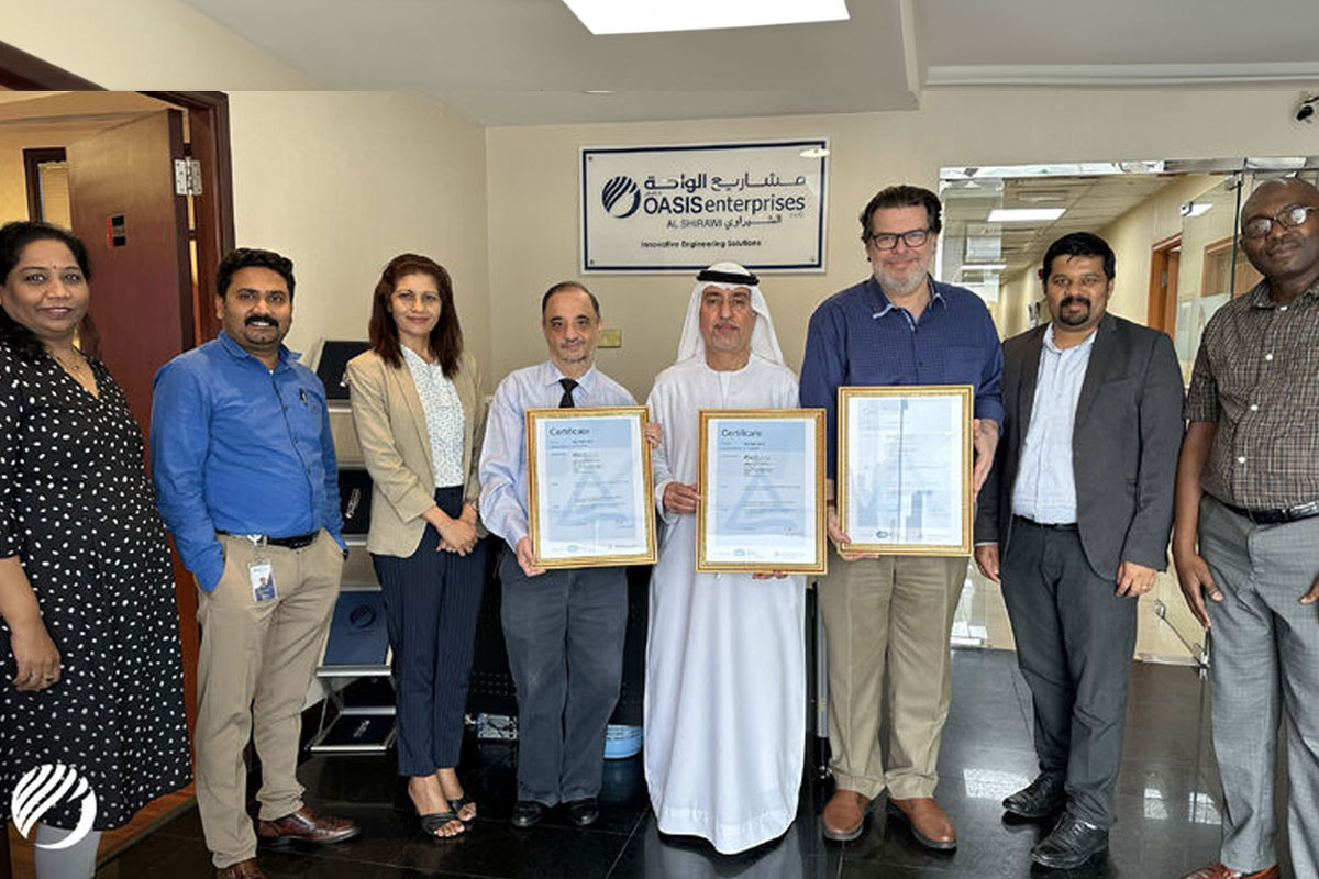 Oasis Enterprises’ (Al Shirawi Group) successful completion of recertification audit for ISO 9001, 14001, and 45001 by TÜV Rheinland Middle East.