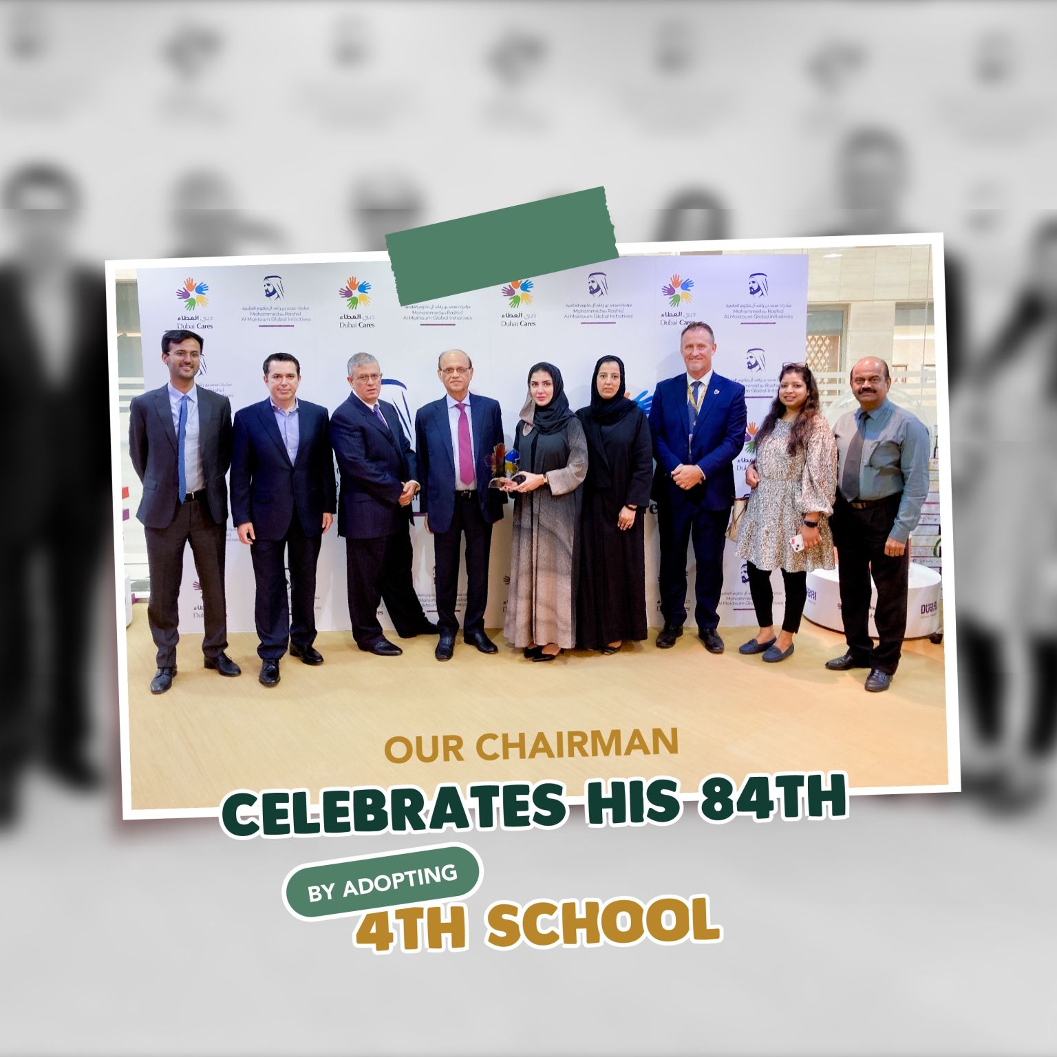 Our Chairman, Mohan Valrani, adopted his 4th school through Dubai Cares on his 84th birthday.