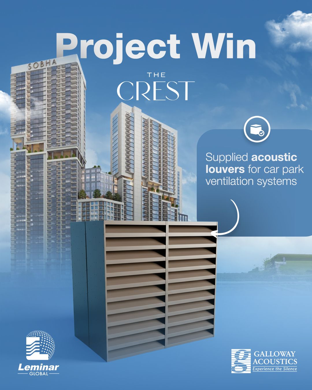 🏗️ Proud Project Feature: Acoustic Louvers Supplied for The Crest by Sobha