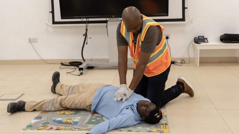 Emergency Medical Drill Reinforcing Workplace Safety at Oasis Enterprises