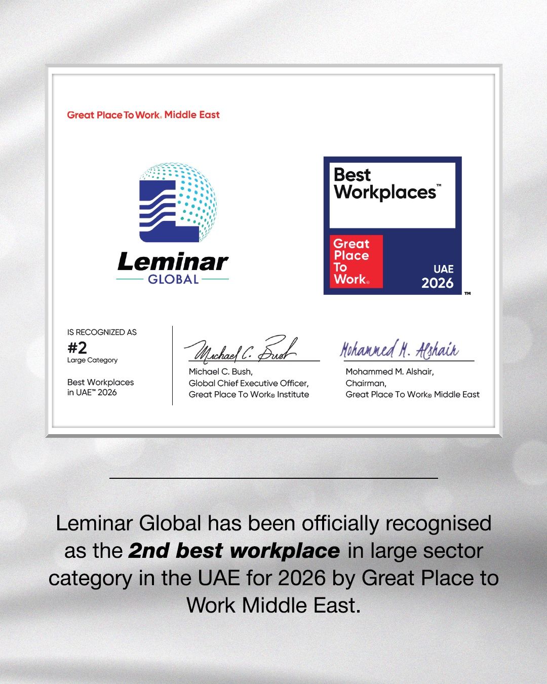 Celebrating a Milestone: 2nd Best Workplace in the UAE 2026