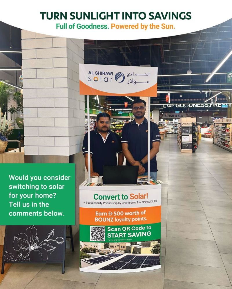 Choithrams and Al Shirawi Solar supports the UAE Net Zero 2050 vision