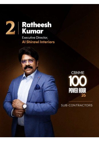Al Shirawi Interiors’ Executive Director Ratheesh Kumar Ranked #2 in Power Hour 100